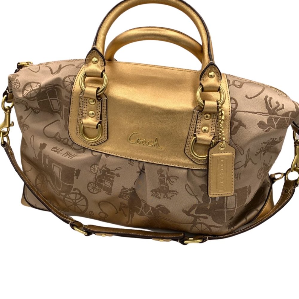 Rare Coach Ashley Horse & Carriage Satchel Handbag